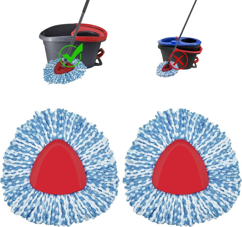 GFRED 2 Pack Mop Head Replacement Compatiable with Oceda EasyWring,Mops Refill Replace Head for EasyWring Spin Mop 1 Tank Systerm - Microfiber, Easy to Replace,Deep Floor Cleaning and Machine Washable - Image 1